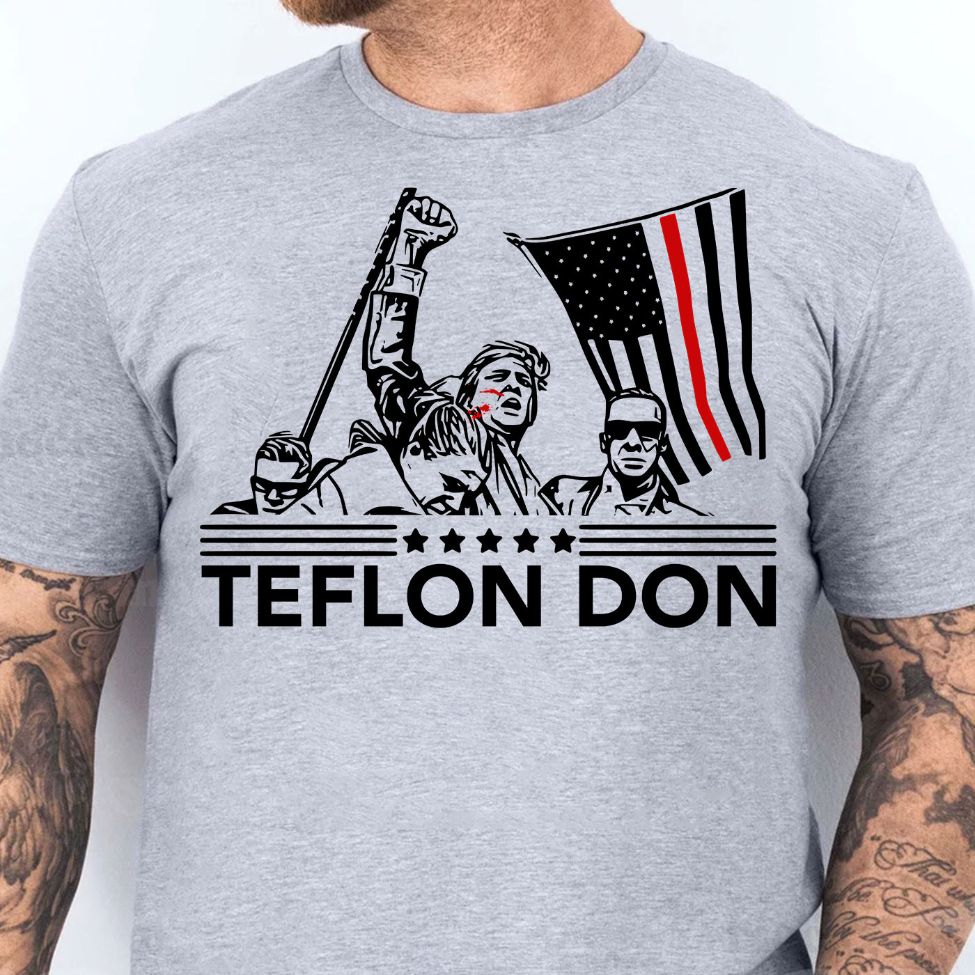 2024 Assassination Attempt Shirt Teflon Don & Keep Fighting For American Flag - Shirts - GoDuckee