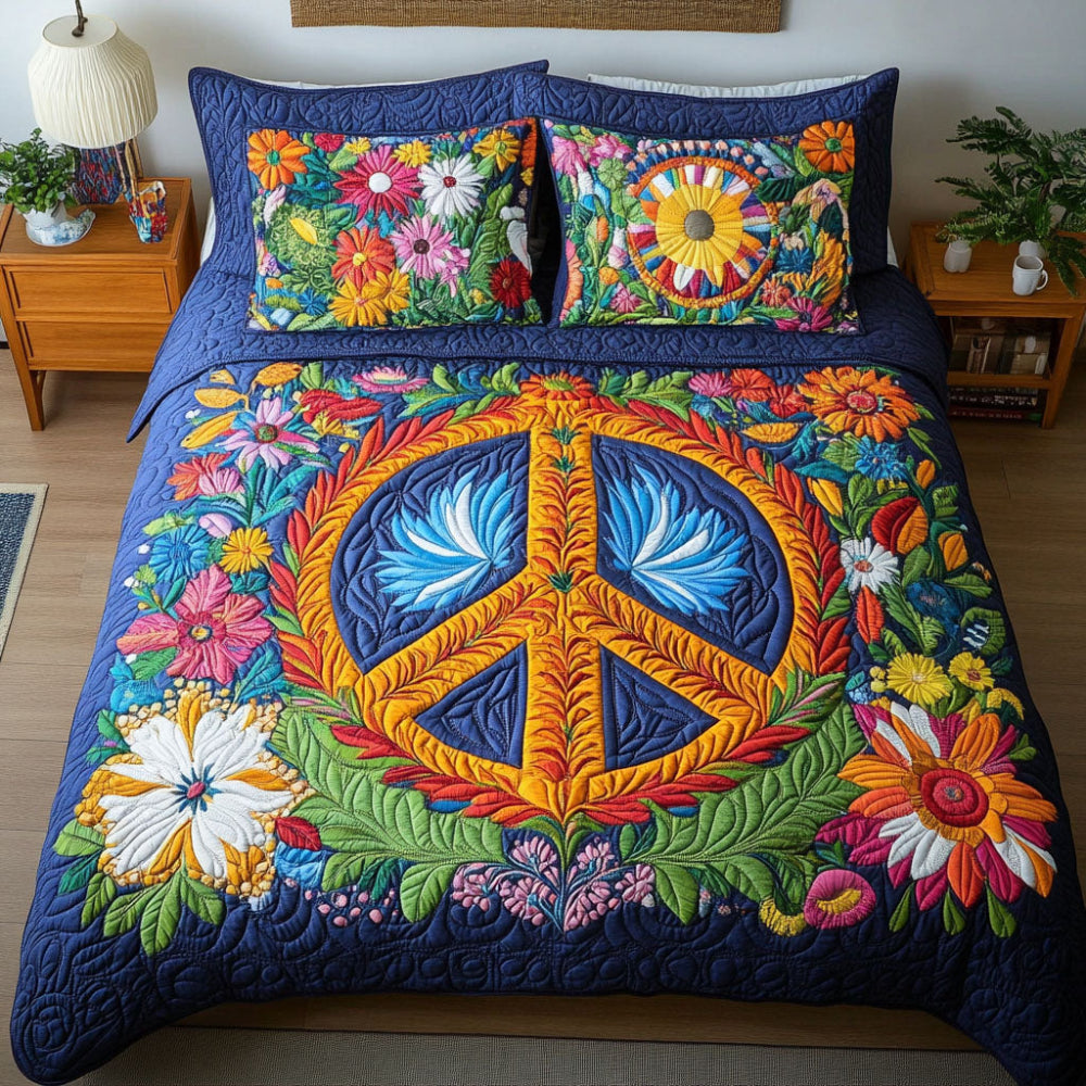 Gifts For Hippie Lovers Quilt Bed Set The Woodstock Bliss - Blanket - GoDuckee