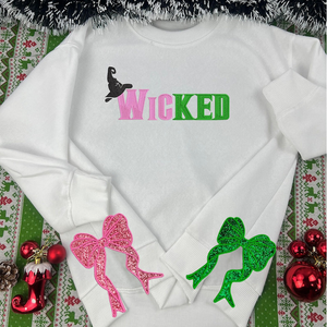 Gift For Christmas Glitter Embroidered Sweatshirt Wicked Side Bow 01ACXX121124 - Shirts - GoDuckee