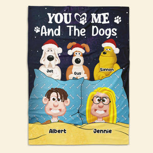 Personalized Gifts For Movie Lover Blanket Couple and Dogs Cats 04XQLU101224PA - Blanket - GoDuckee