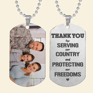 Custom Photo Gifts For Veteran Family Dog Tag Necklace 04TODC200624 - Necklace - GoDuckee