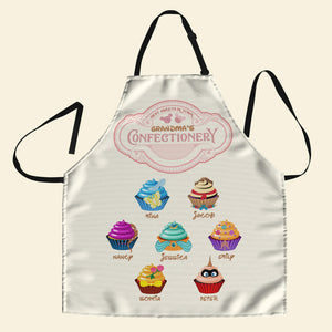 Personalized Gifts For Grandma & Mom Cupcakes Apron Best Sweets At Grandma's Confectionery 02QHPU150124QNPA Mother's Day Gifts - Aprons - GoDuckee