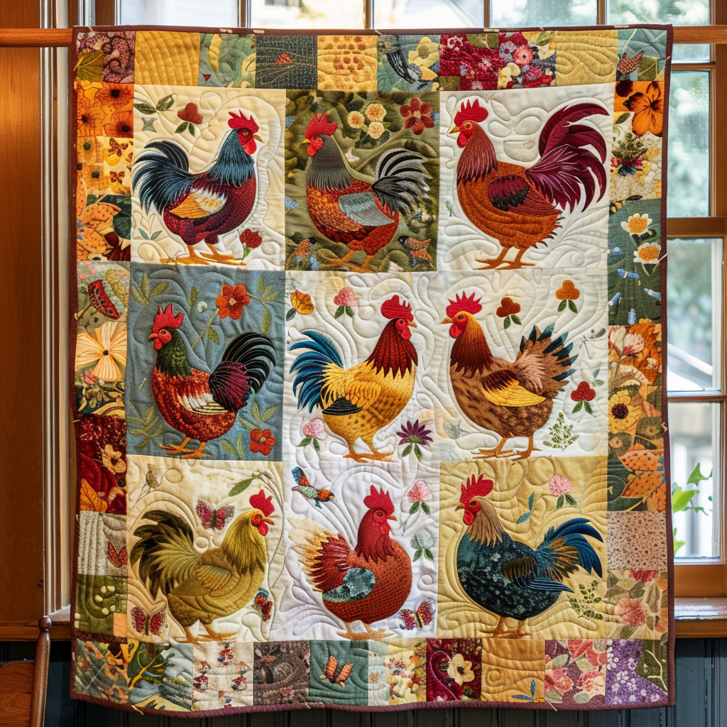 Gifts For Chicken Lover Blanket Vibrant Village - Blanket - GoDuckee