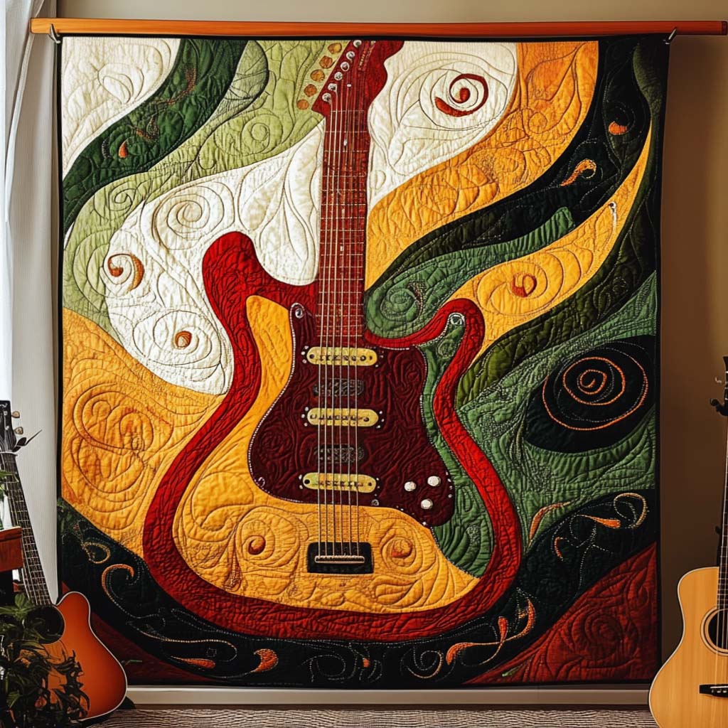 Gifts For Guitar Lover Blanket Vibrant Guitar Flame - Blanket - GoDuckee