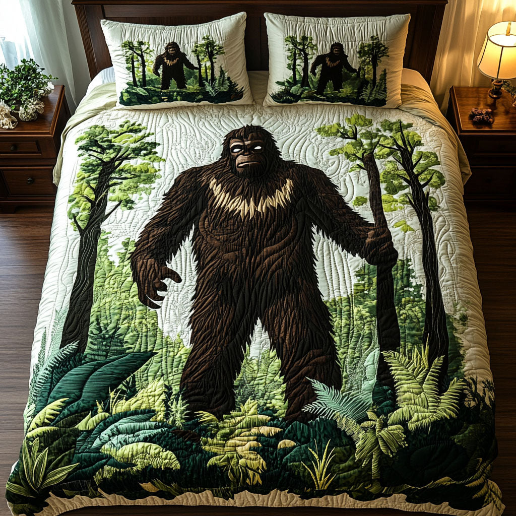 Gifts For Bigfoot Quilt Bed Set Woodland Spirit - Blanket - GoDuckee