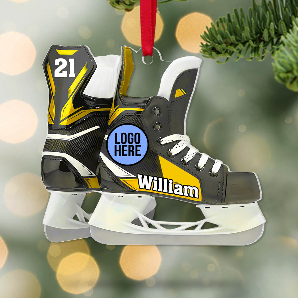 Personalized Gifts For Ice Hockey Players Christmas Ice Skates Ornament 02hupu021124 - Ornament - GoDuckee