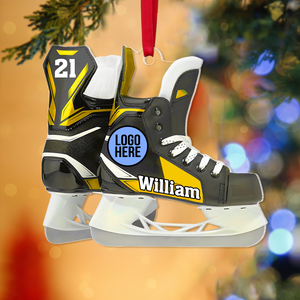 Personalized Gifts For Ice Hockey Players Christmas Ice Skates Ornament 02hupu021124 - Ornament - GoDuckee