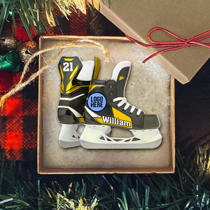 Personalized Gifts For Ice Hockey Players Christmas Ice Skates Ornament 02hupu021124 - Ornament - GoDuckee