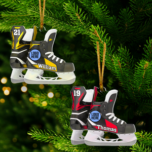 Personalized Gifts For Ice Hockey Players Christmas Ice Skates Ornament 02hupu021124 - Ornament - GoDuckee