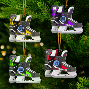 Personalized Gifts For Ice Hockey Players Christmas Ice Skates Ornament 02hupu021124 - Ornament - GoDuckee