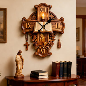 Faith Prayer Acrylic Clock – Gifts For Christians 01palu251225 - Hanging Wall Clock - GoDuckee