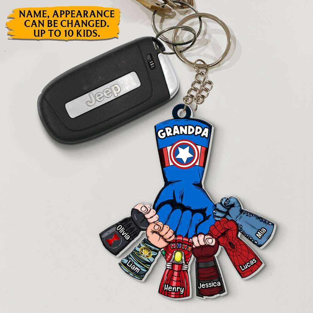 Personalized Grandpa and Grandchildren Keychain 02qhqn170523ha-grandpa - Keychains - GoDuckee