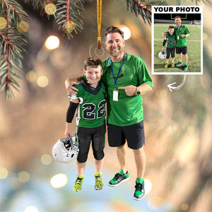 Custom Photo Gifts For American Football Lovers, Upload Family Photo Christmas Ornament 05pgvp140924 - Ornament - GoDuckee