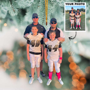 Custom Photo Gifts For American Football Lovers, Upload Family Photo Christmas Ornament 05pgvp140924 - Ornament - GoDuckee