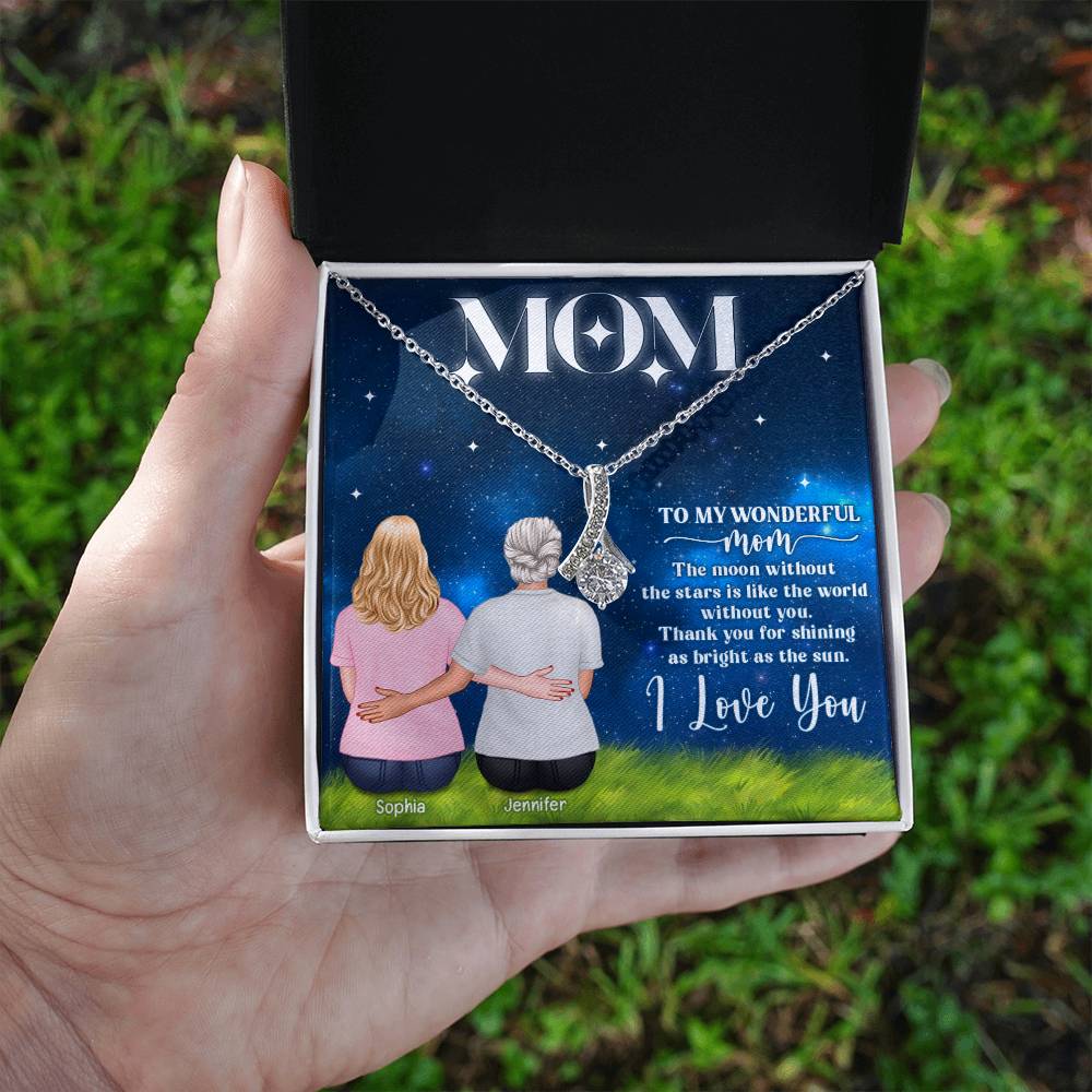Mom Thank You For Shining As Bright As The Sun- Personalized Alluring Beauty Necklace-Gift For Mom- Mom Alluring Beauty Necklace - Jewelry - GoDuckee