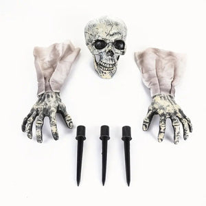Halloween Yard Decorations, Scary Plastic Hands and Skull 02ACXX081024 - - GoDuckee