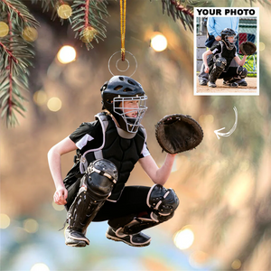 Custom Photo Gifts For Baseball Players, Upload Baseball Photo Christmas Ornament 10pgvp140924 - Ornament - GoDuckee