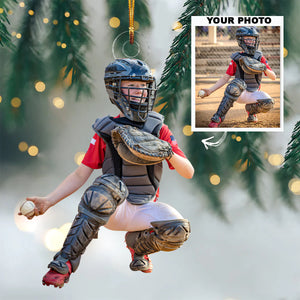 Custom Photo Gifts For Baseball Players, Upload Baseball Photo Christmas Ornament 10pgvp140924 - Ornament - GoDuckee