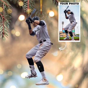 Custom Photo Gifts For Baseball Players, Upload Baseball Photo Christmas Ornament 09pgvp140924 - Ornament - GoDuckee