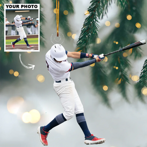 Custom Photo Gifts For Baseball Players, Upload Baseball Photo Christmas Ornament 09pgvp140924 - Ornament - GoDuckee