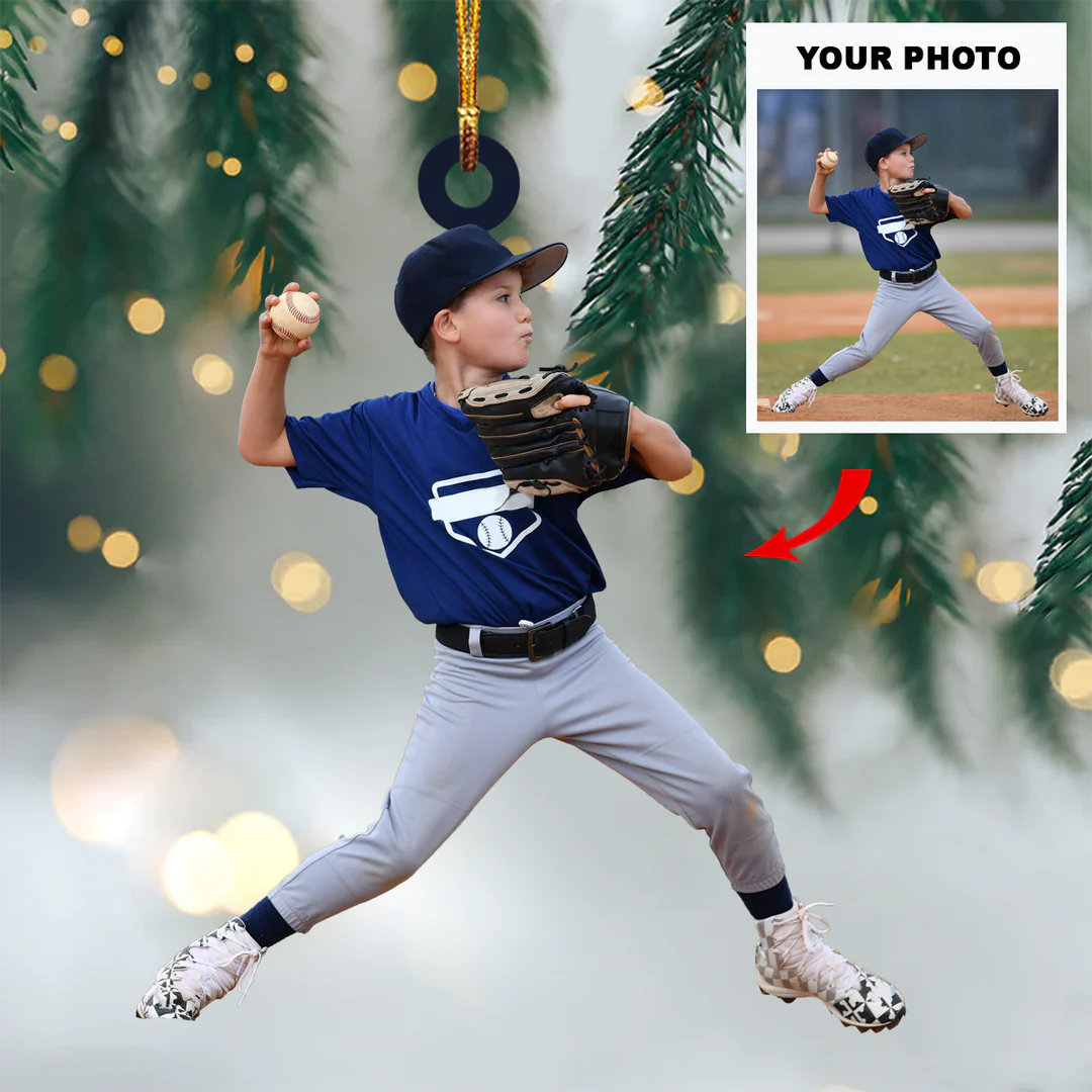 Custom Photo Gifts For Baseball Players, Upload Baseball Photo Christmas Ornament 10pgvp140924 - Ornament - GoDuckee