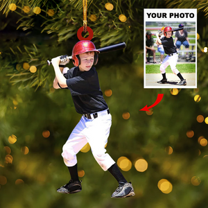 Custom Photo Gifts For Baseball Players, Upload Baseball Photo Christmas Ornament 10pgvp140924 - Ornament - GoDuckee