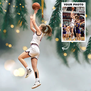 Custom Photo Gifts For Basketball Players, Upload Basketball Photo Christmas Ornament 08pgvp140924 - Ornament - GoDuckee