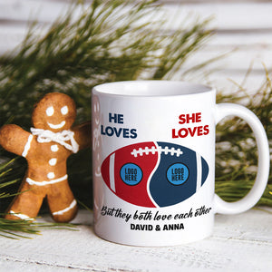 But They Both Love Each Other, Couple Mug, Personalized Football Couple Mug 03HUTI290923 - Coffee Mug - GoDuckee