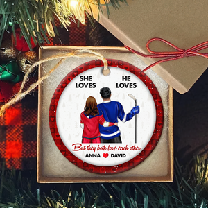 Personalized Gifts For Ice Hockey Lovers Couple Christmas Ornament 05hupu141024tm - Ornament - GoDuckee