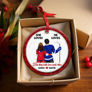 Personalized Gifts For Ice Hockey Lovers Couple Christmas Ornament 05hupu141024tm - Ornament - GoDuckee