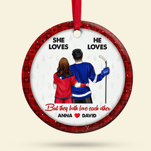 Personalized Gifts For Ice Hockey Lovers Couple Christmas Ornament 05hupu141024tm - Ornament - GoDuckee