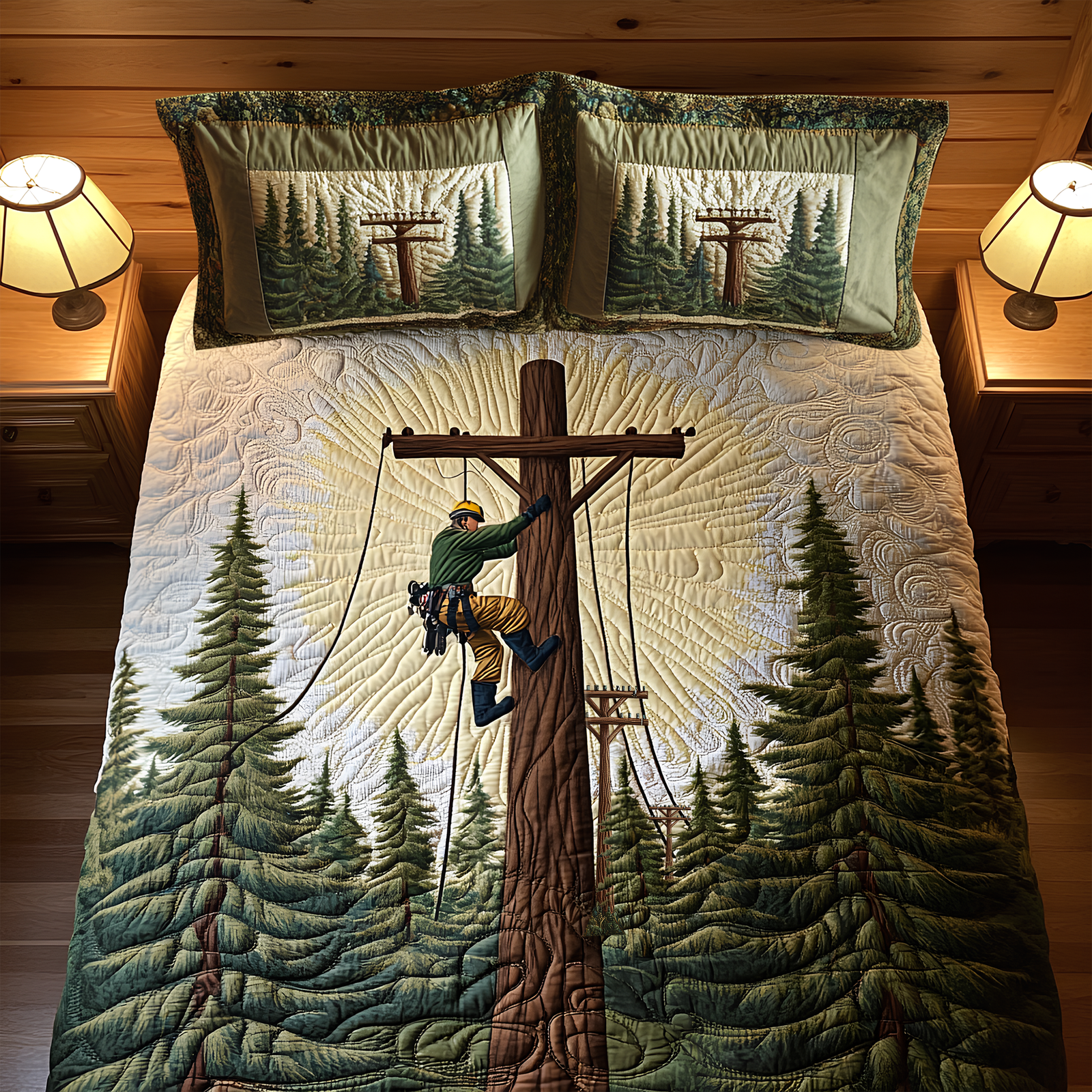 Lineman Quilt Bedding Set Special Line 05TGLU200625 - Blanket - GoDuckee