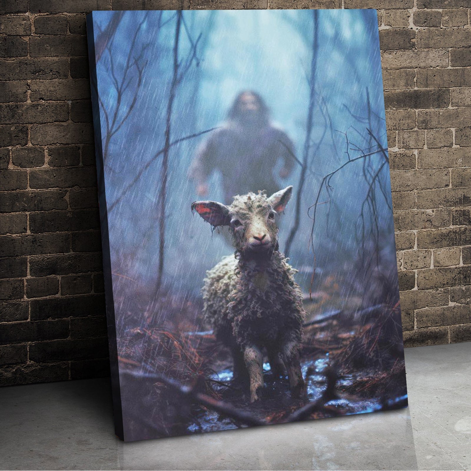 Jesus Running After Lost Lamb, Jesus Canvas Print, Christmas Decor, Christian Wall Art - Poster & Canvas - GoDuckee