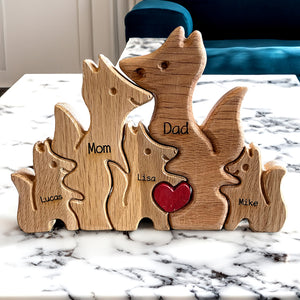 Personalized Fox Family Wooden Art Puzzle, Gift For Family 03ACHU310723 - Wood Sign - GoDuckee