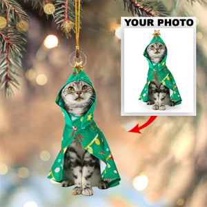 Custom Photo Gifts For Cat Lovers, Upload Cat Photo Christmas Ornament 26pgvp140924 - Ornament - GoDuckee