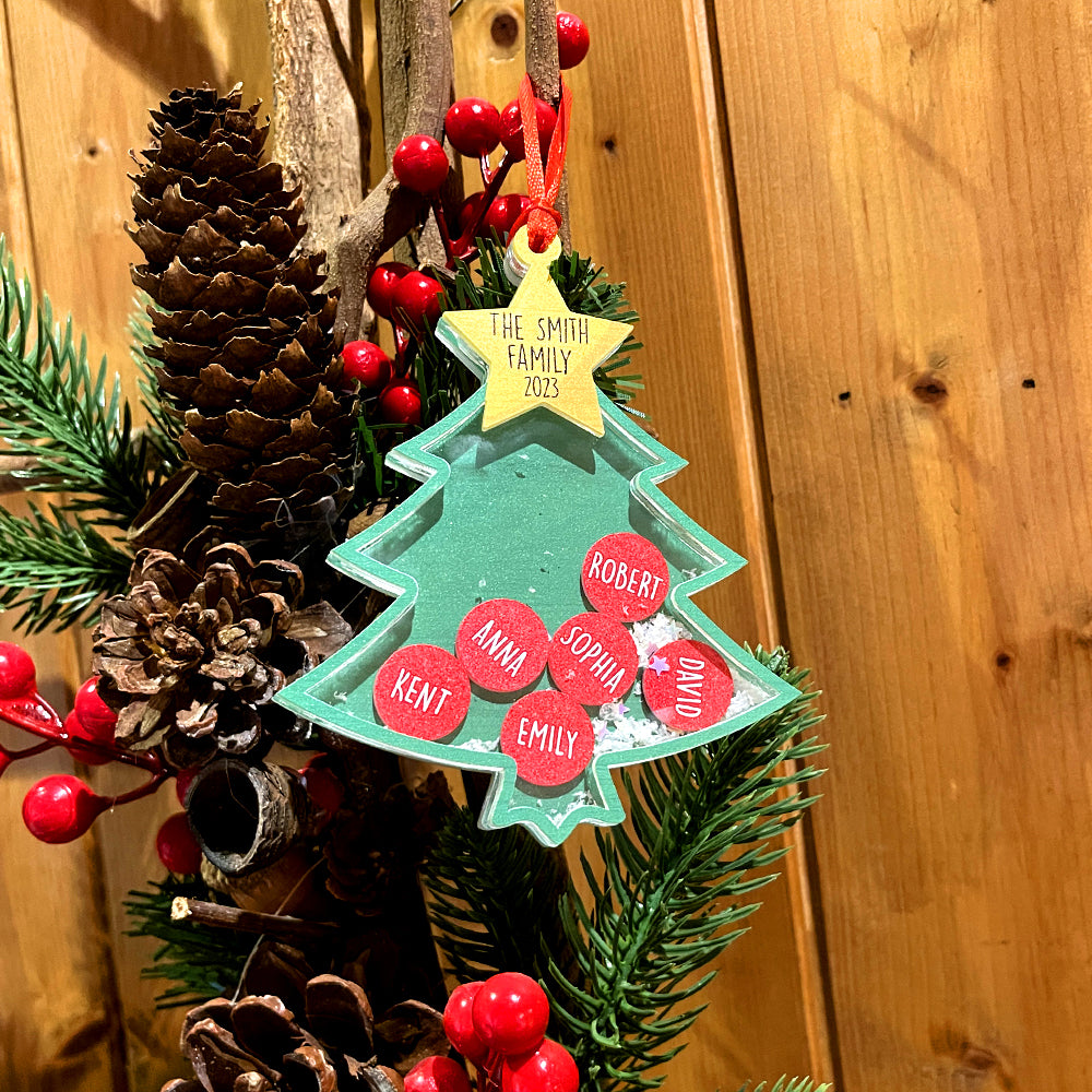 Christmas Tree- 5 Layered Christmas Shaker Ornament-Gift For Family- Christmas Gift - Ornament - GoDuckee