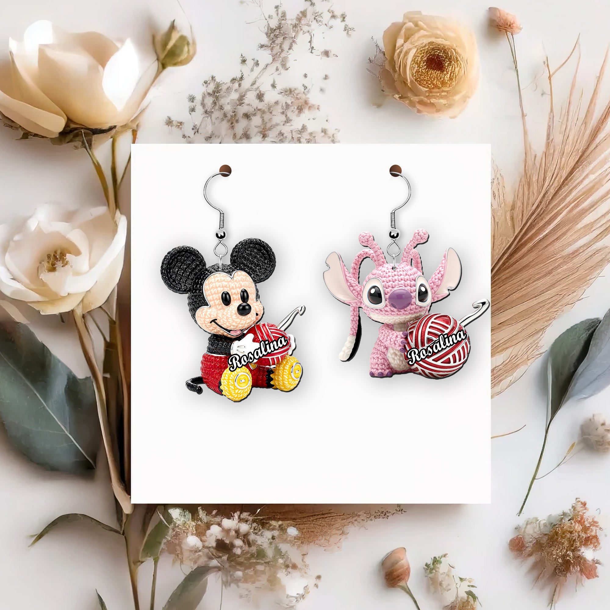 Cartoon Crochet Earrings - Personalized Gifts For Crochet Lovers 02namg140725 - Earrings - GoDuckee