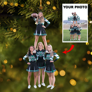 Custom Photo Gifts For Cheerleaders, Upload Cheerleading Photo Christmas Ornament 32pgvp140924 - Ornament - GoDuckee