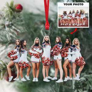 Custom Photo Gifts For Cheerleaders, Upload Cheerleading Photo Christmas Ornament 32pgvp140924 - Ornament - GoDuckee