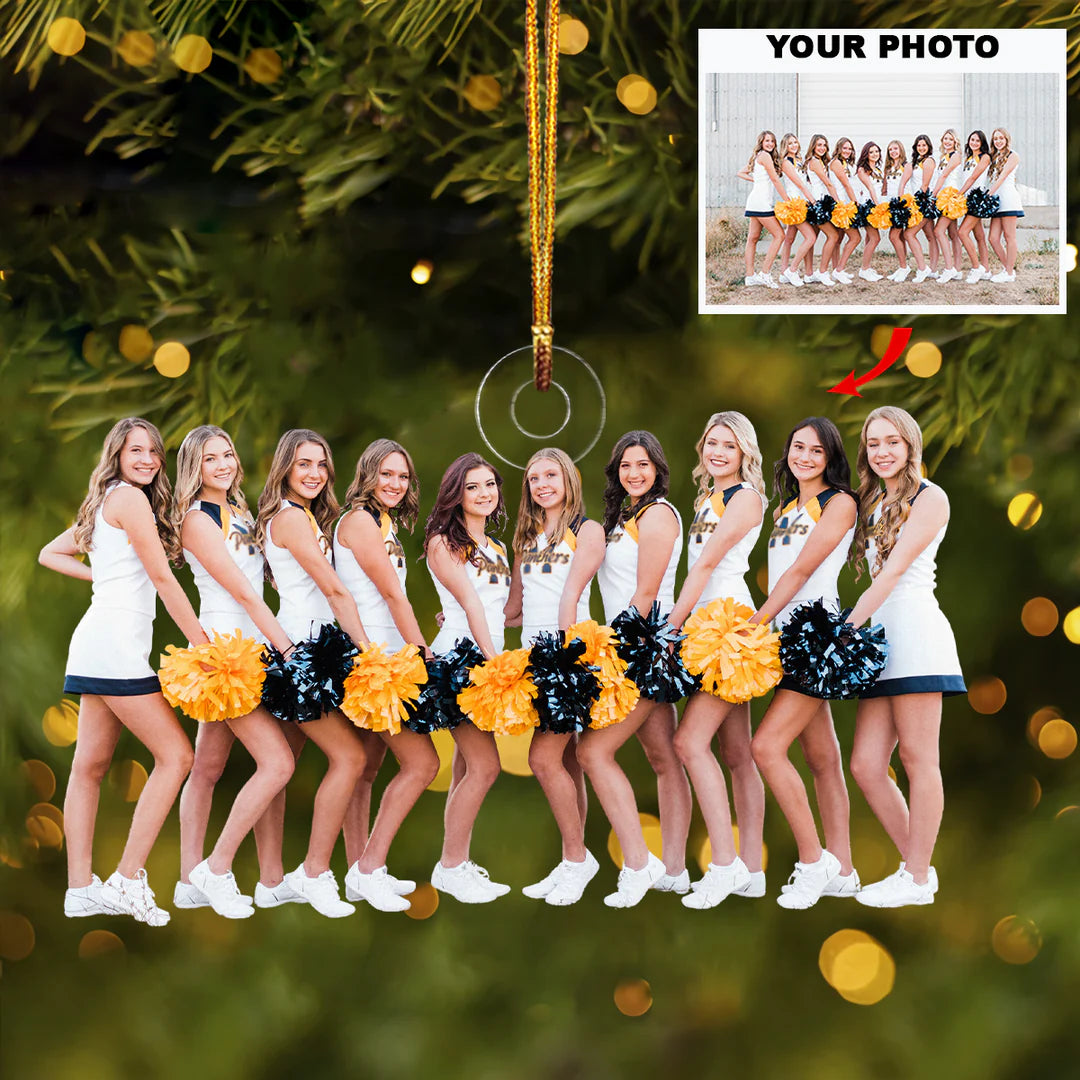 Custom Photo Gifts For Cheerleaders, Upload Cheerleading Photo Christmas Ornament 32pgvp140924 - Ornament - GoDuckee