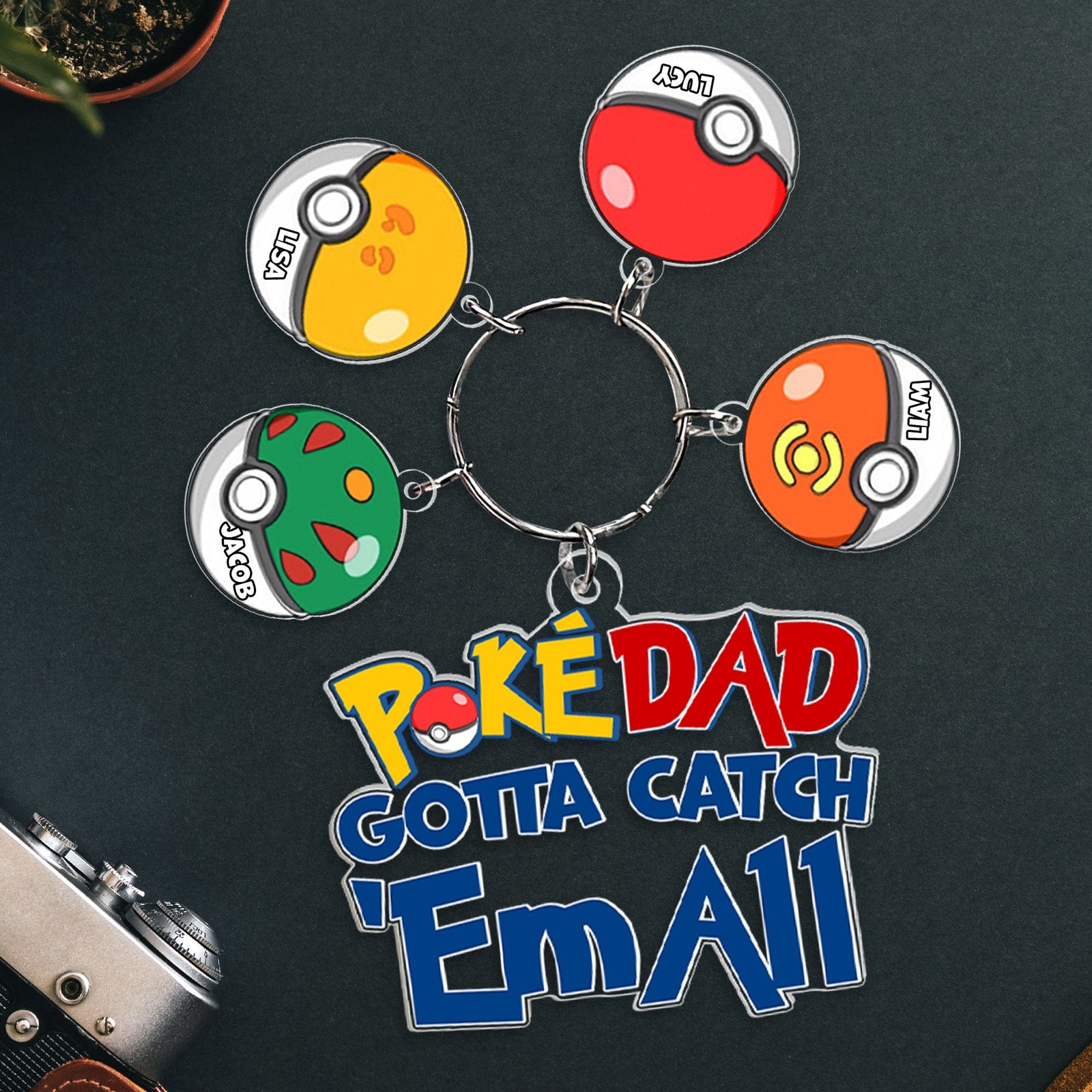 Personalized Gifts For Mom Keychain Gotta Catch 'Em All 06OHPU020424 - Keychains - GoDuckee