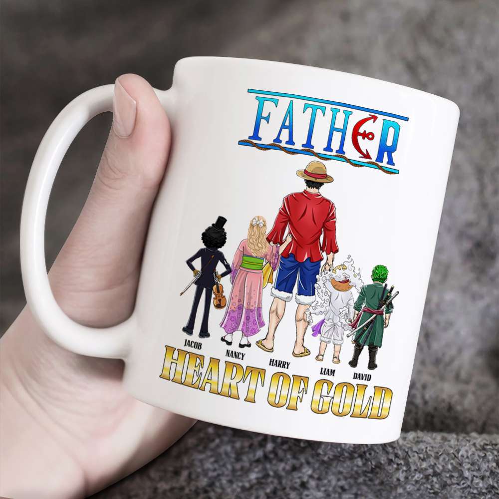 Personalized Gifts For Dad Coffee Mug Father Heart Of Gold 012KAPU260324PA - Coffee Mugs - GoDuckee