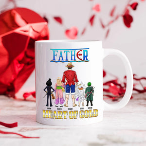 Personalized Gifts For Dad Coffee Mug Father Heart Of Gold 012KAPU260324PA - Coffee Mugs - GoDuckee