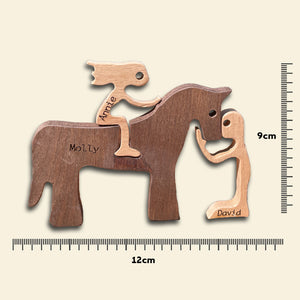 Personalized Couple With Horse Wood Puzzle, Birthday Gift, Christmas Gift For Couples - Wood Sign - GoDuckee