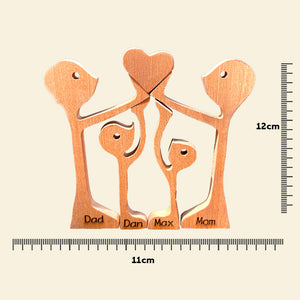 Personalized Family With Heart Wood Puzzle, Birthday Gift, Christmas Gift For Family - Wood Sign - GoDuckee