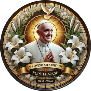 Forever In Our Prayers – Pope Francis Stained Glass 01HULU230425 - Ornament - GoDuckee