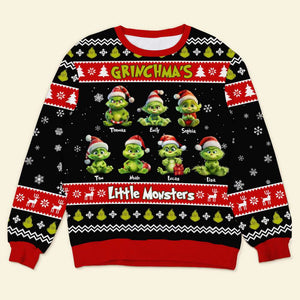 Personalized Gift for Grandma, Little Green Monsters Ugly Sweater 01TOTI270924 - AOP Products - GoDuckee