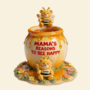 Reason To Bee Happy Bee Mom And Kids Acrylic Plaque - Personalized Gifts For Mother's Day Plaque 01TOMG190326 - Shaped Plaques - GoDuckee