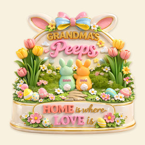 Bunny Peeps Acrylic Plaque - Personalized Gifts For Grandma Easter Day 01tymg170326 - Shaped Plaques - GoDuckee