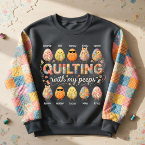 Quilting With My Peeps - Personalized Easter Gifts For Grandma Shirt 01pamg200326 - AOP Products - GoDuckee